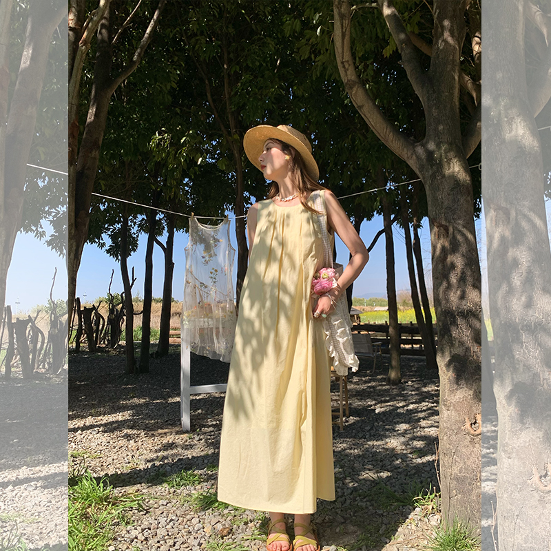 Butterfly Spirit Flower Embroidered Sleeveless Summer Dress for Women - Vintage Loose Layered Vacation Tank Dress Butterfly Spirit Flower Embroidered Sleeveless Summer Dress for Women - Vintage Loose Layered Vacation Tank Dress