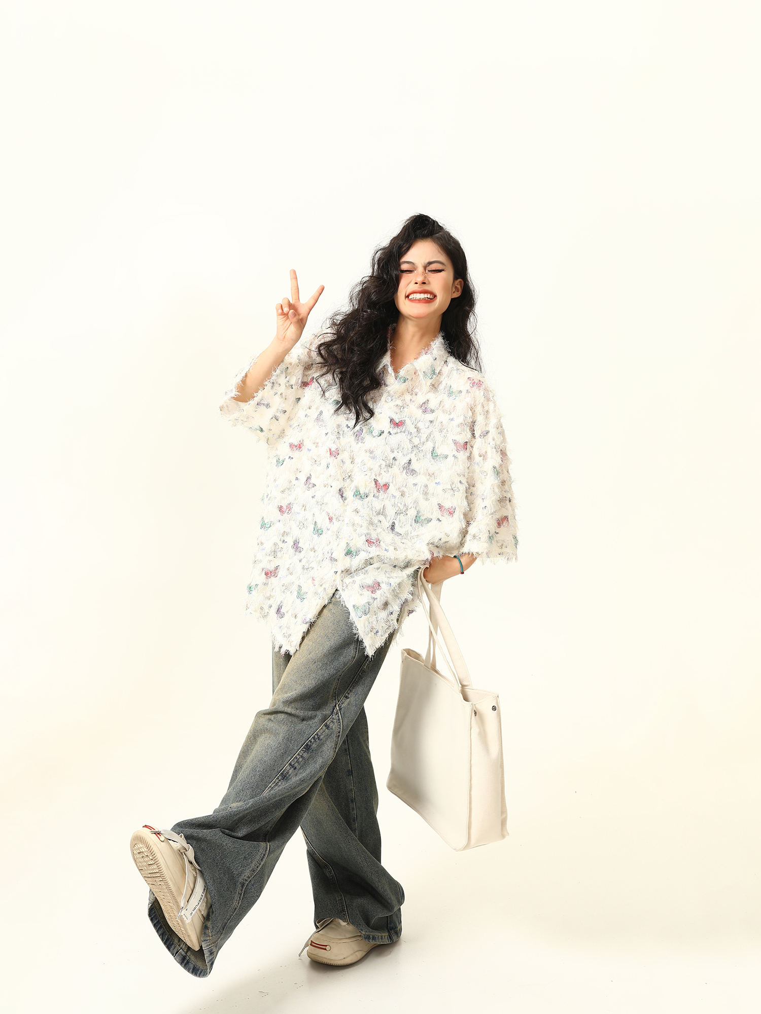 Butterfly Tassel Short Sleeve Shirt for Women - Trendy Loose Summer Blouse, 2025 Fashion, Y2K Style, Perfect for Summer Outfits Butterfly Tassel Short Sleeve Shirt for Women - Trendy Loose Summer Blouse, 2025 Fashion, Y2K Style, Perfect for Summer Outfits