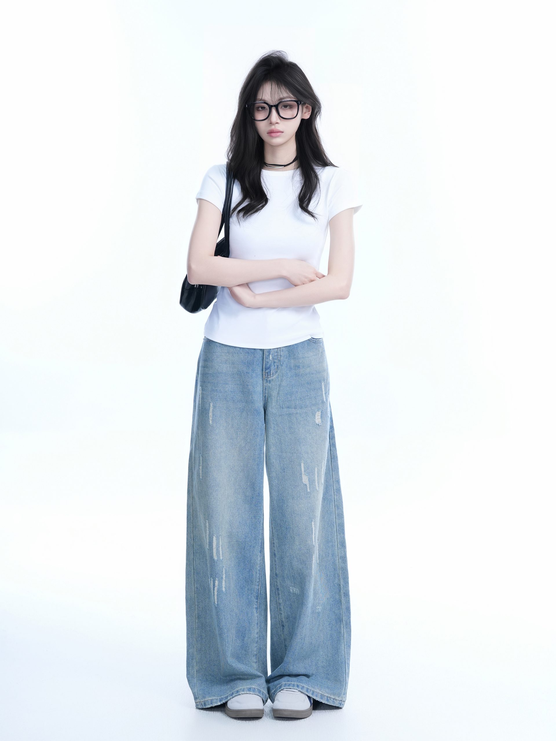 Minimalist Solid Color Short-Sleeve T-Shirt for Women - Slim Fit, Waist-Cinching Flattering Base Top, Perfect for Y2K Style