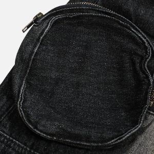 Concert Outfit 3D Multi Pocket Washed Jorts