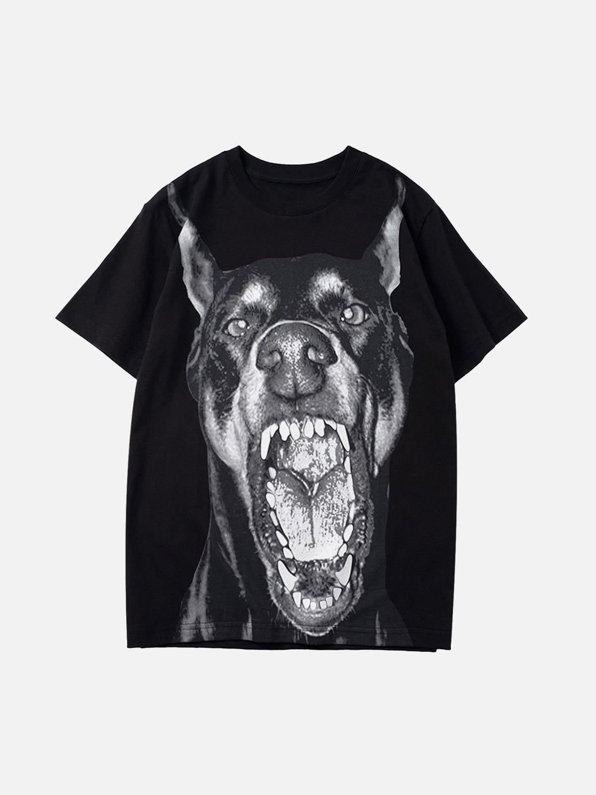 Concert Outfit 3D Printed Doberman Dog Head Hip Hop T-Shirt Concert Outfit 3D Printed Doberman Dog Head Hip Hop T-Shirt