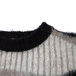Concert Outfit Abstract Mohair Crew Neck Sweater
