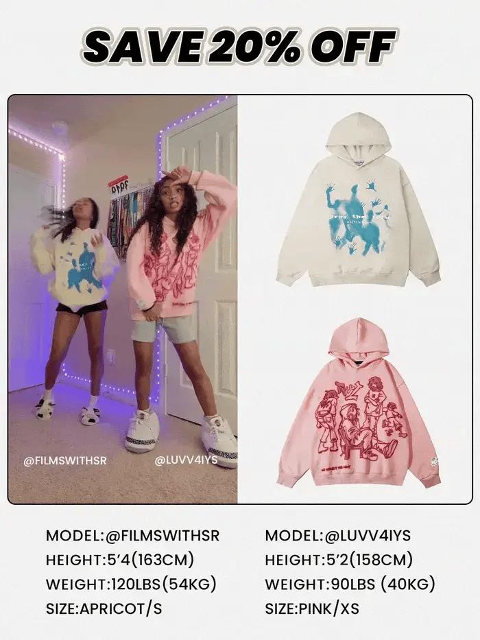 Concert Outfit Abstraction Shadow Print Hoodie Concert Outfit Abstraction Shadow Print Hoodie