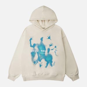 Concert Outfit Abstraction Shadow Print Hoodie
