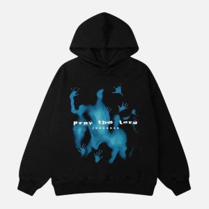 Concert Outfit Abstraction Shadow Print Hoodie