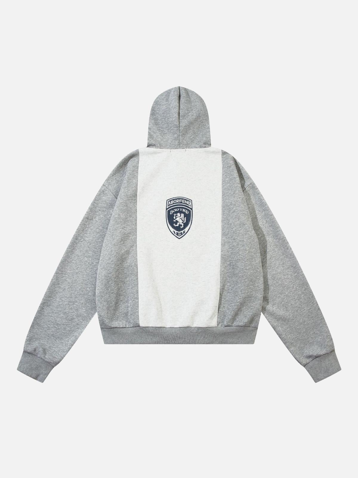 Concert Outfit Academic Style Assembled Color Blocking Hoodie Concert Outfit Academic Style Assembled Color Blocking Hoodie