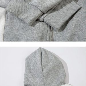 Concert Outfit Academic Style Assembled Color Blocking Hoodie