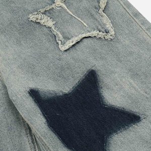 Concert Outfit Airbrushed Pentagram Applique Jeans