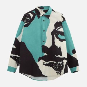 Concert Outfit American Graffiti Abstract Portrait Seersucker Shirt