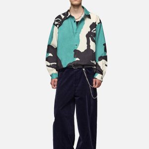 Concert Outfit American Graffiti Abstract Portrait Seersucker Shirt