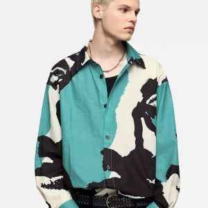 Concert Outfit American Graffiti Abstract Portrait Seersucker Shirt