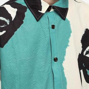 Concert Outfit American Graffiti Abstract Portrait Seersucker Shirt