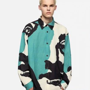 Concert Outfit American Graffiti Abstract Portrait Seersucker Shirt