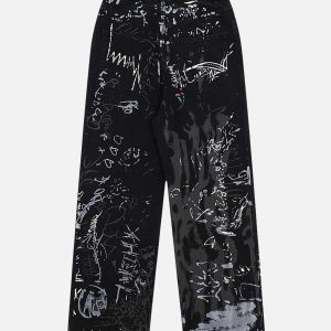Concert Outfit American Graffiti Letter Print Jeans