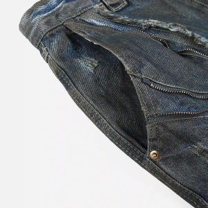 Concert Outfit American Heavy Duty Wasteland Style Work Jeans