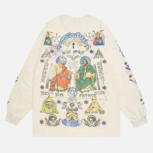Concert Outfit American High Street Graffiti Long Sleeve T-Shirt