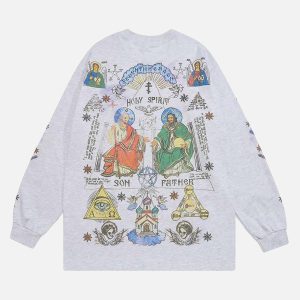 Concert Outfit American High Street Graffiti Long Sleeve T-Shirt