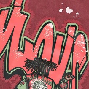 Concert Outfit American Hip-Hop Graffiti Distressed Hooded Hoodie