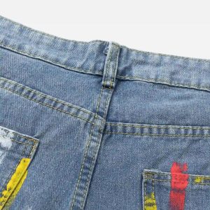 Concert Outfit American Hip-Hop Painted Personalized Jeans