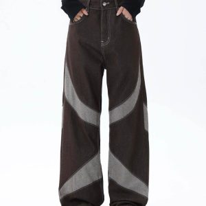 Concert Outfit American Patchwork Jeans