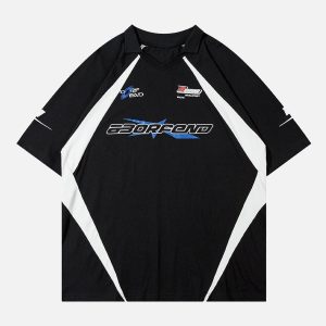 Concert Outfit American Patchwork Vintage Lapel T-Shirt