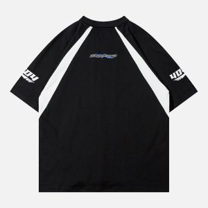 Concert Outfit American Patchwork Vintage Lapel T-Shirt