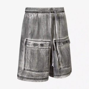 Concert Outfit American Retro Distressed Multi-Pocket Cargo Shorts