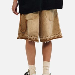 Concert Outfit American Retro Distressed Washed Denim Shorts