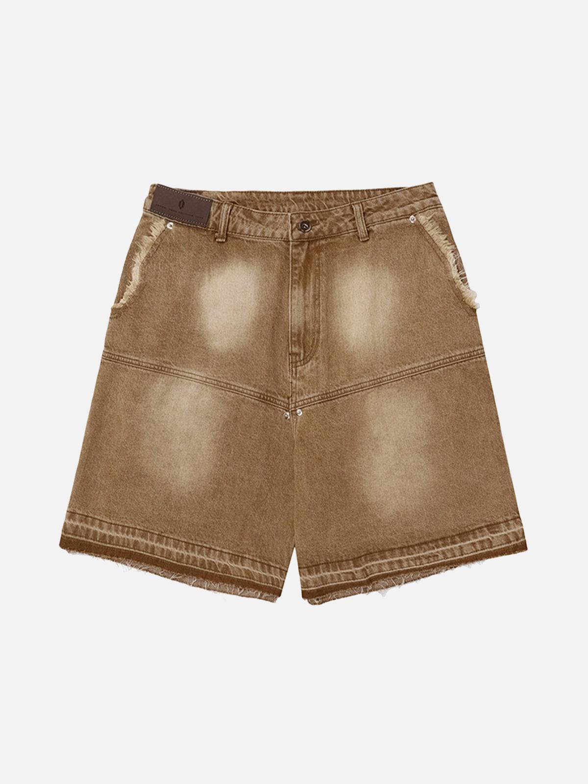 Concert Outfit American Retro Distressed Washed Denim Shorts Concert Outfit American Retro Distressed Washed Denim Shorts