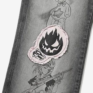 Concert Outfit American Retro Embroidered Dopamine Jeans