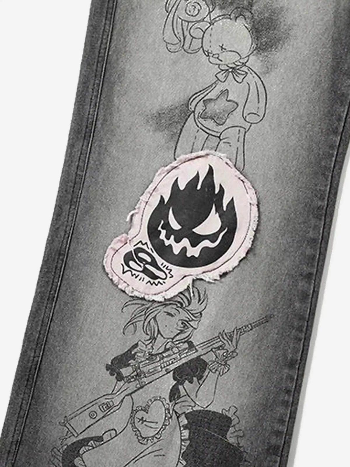 Concert Outfit American Retro Embroidered Dopamine Jeans Concert Outfit American Retro Embroidered Dopamine Jeans