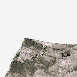 Concert Outfit American Retro Flared Camouflage Pants