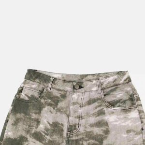 Concert Outfit American Retro Flared Camouflage Pants