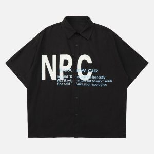 Concert Outfit American Retro Letter Embroidered Shirt