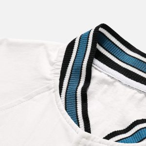 Concert Outfit American Retro Letter Patch Short-Sleeved Shirt