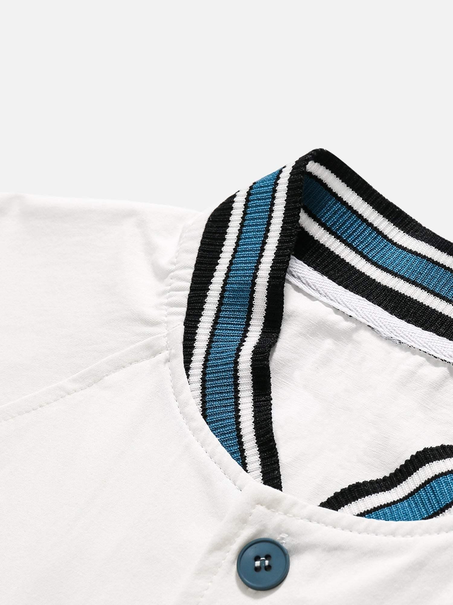 Concert Outfit American Retro Letter Patch Short-Sleeved Shirt Concert Outfit American Retro Letter Patch Short-Sleeved Shirt