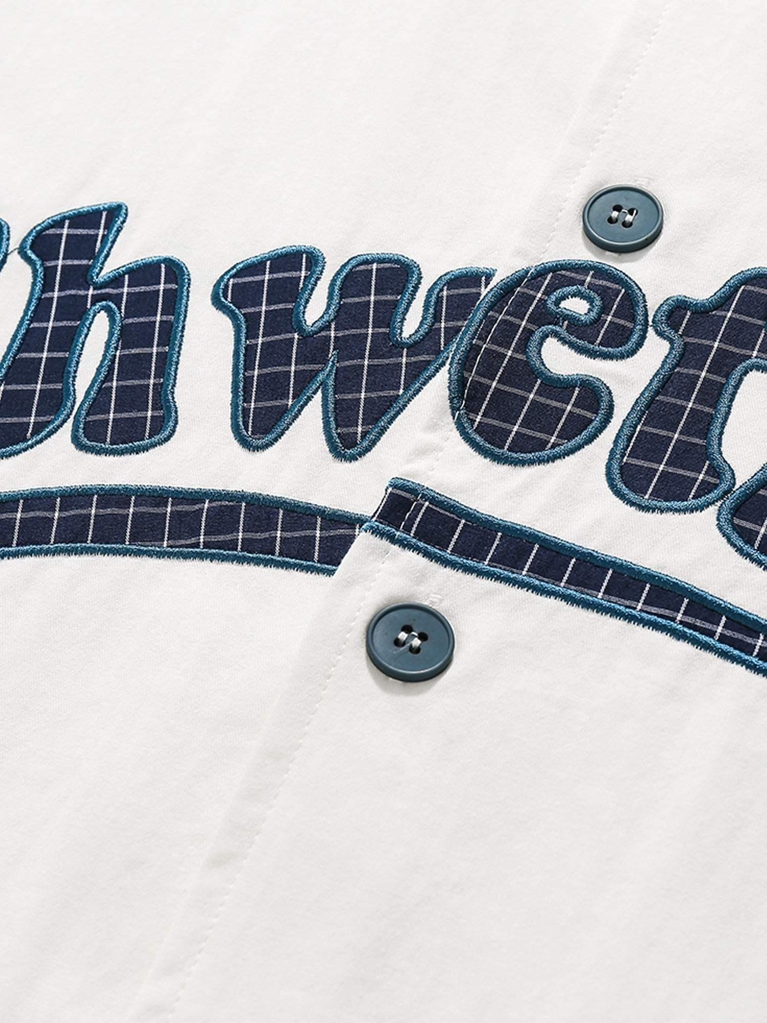 Concert Outfit American Retro Letter Patch Short-Sleeved Shirt Concert Outfit American Retro Letter Patch Short-Sleeved Shirt