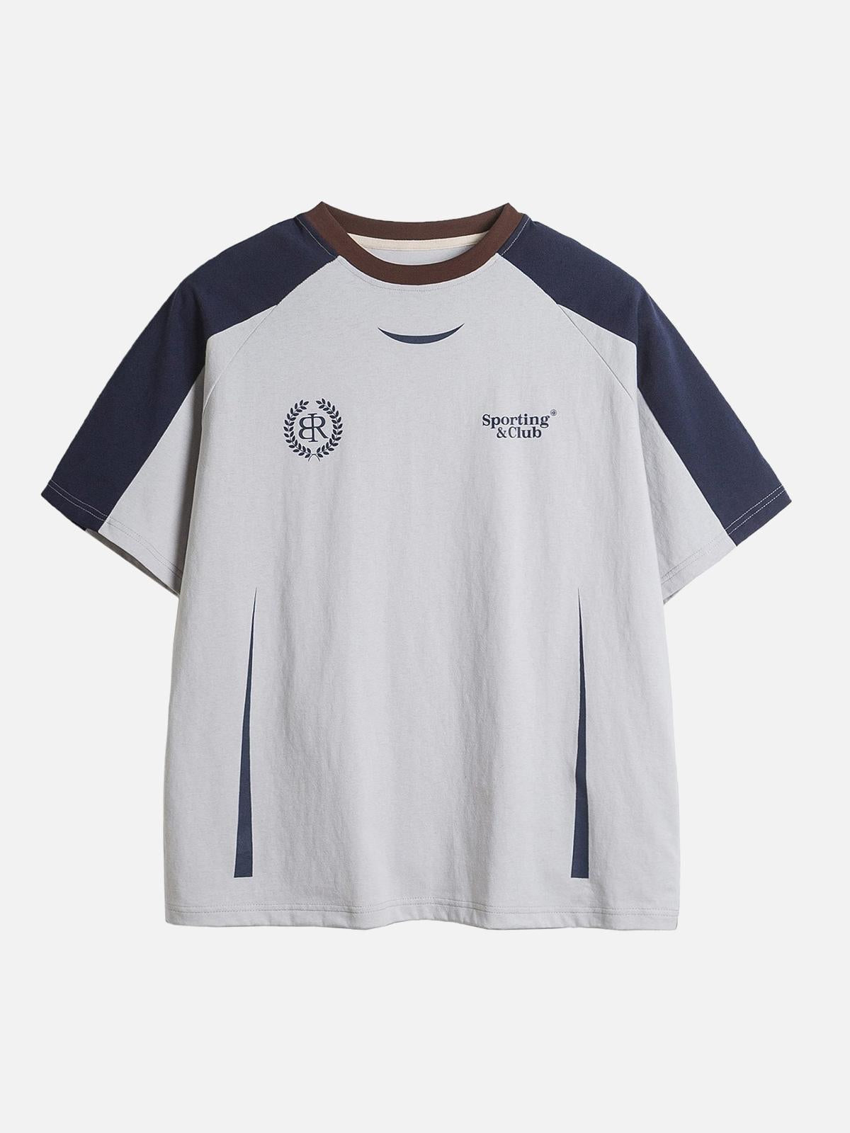 Concert Outfit American Retro Patchwork Print T-Shirt Concert Outfit American Retro Patchwork Print T-Shirt