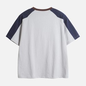 Concert Outfit American Retro Patchwork Print T-Shirt