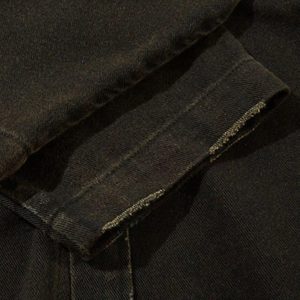 Concert Outfit American Retro Raw Edge Cross Long Sleeve Shirt