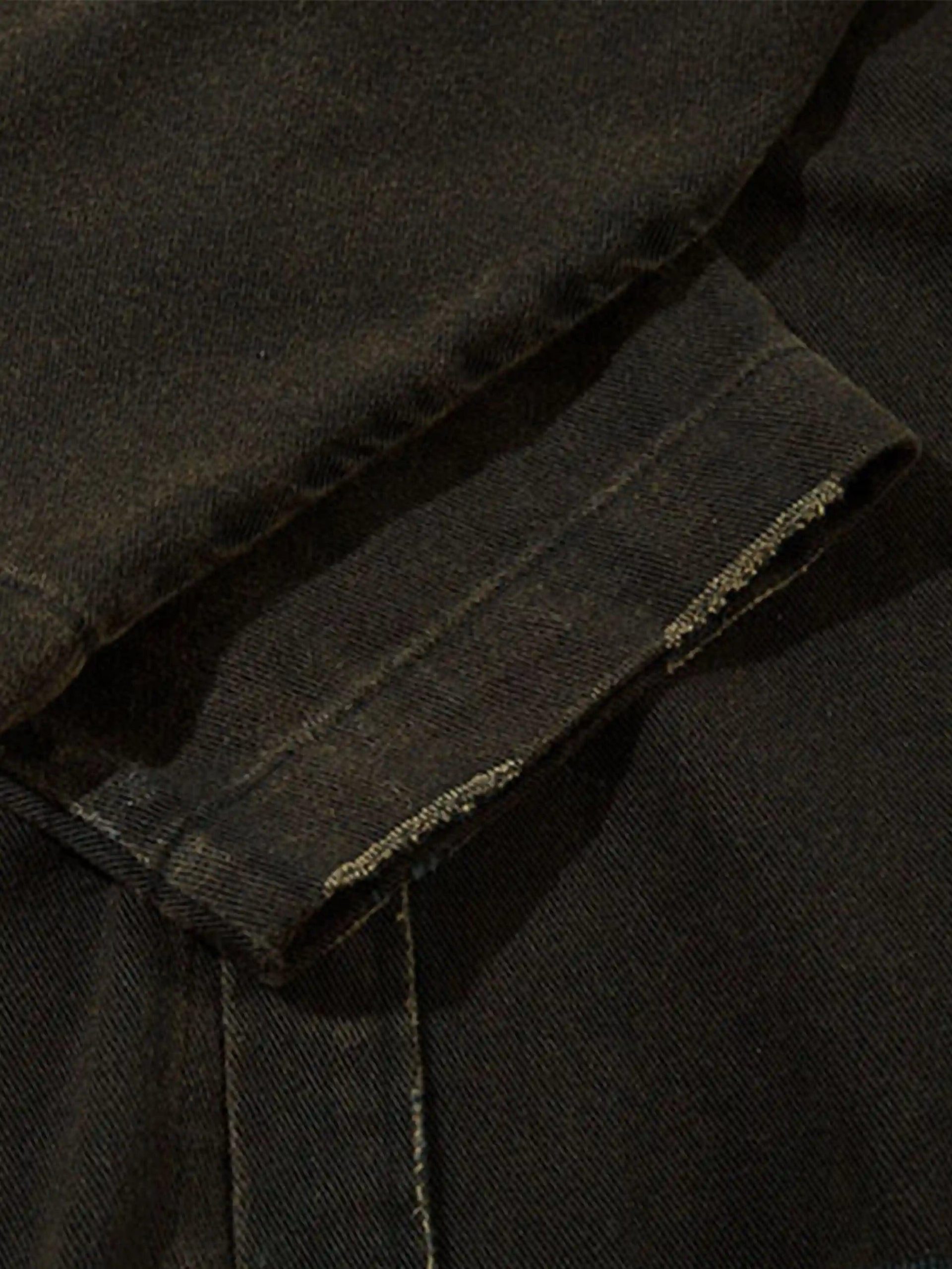 Concert Outfit American Retro Raw Edge Cross Long Sleeve Shirt Concert Outfit American Retro Raw Edge Cross Long Sleeve Shirt