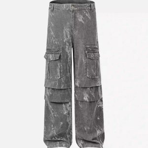 Concert Outfit American Retro Style Multi-Pocket Overalls