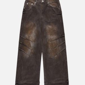 Concert Outfit American Street Fashion Heavy Industry Washed Jeans