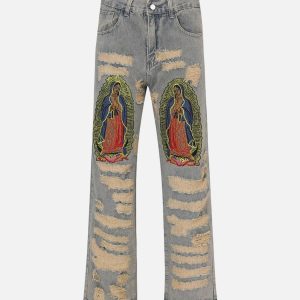 Concert Outfit American Street Ripped Jeans