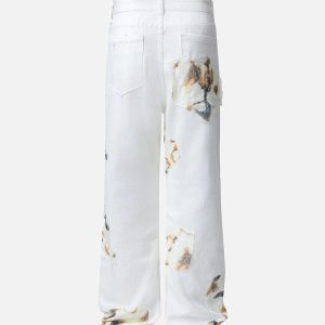 Concert Outfit American Street Style Patch Jeans