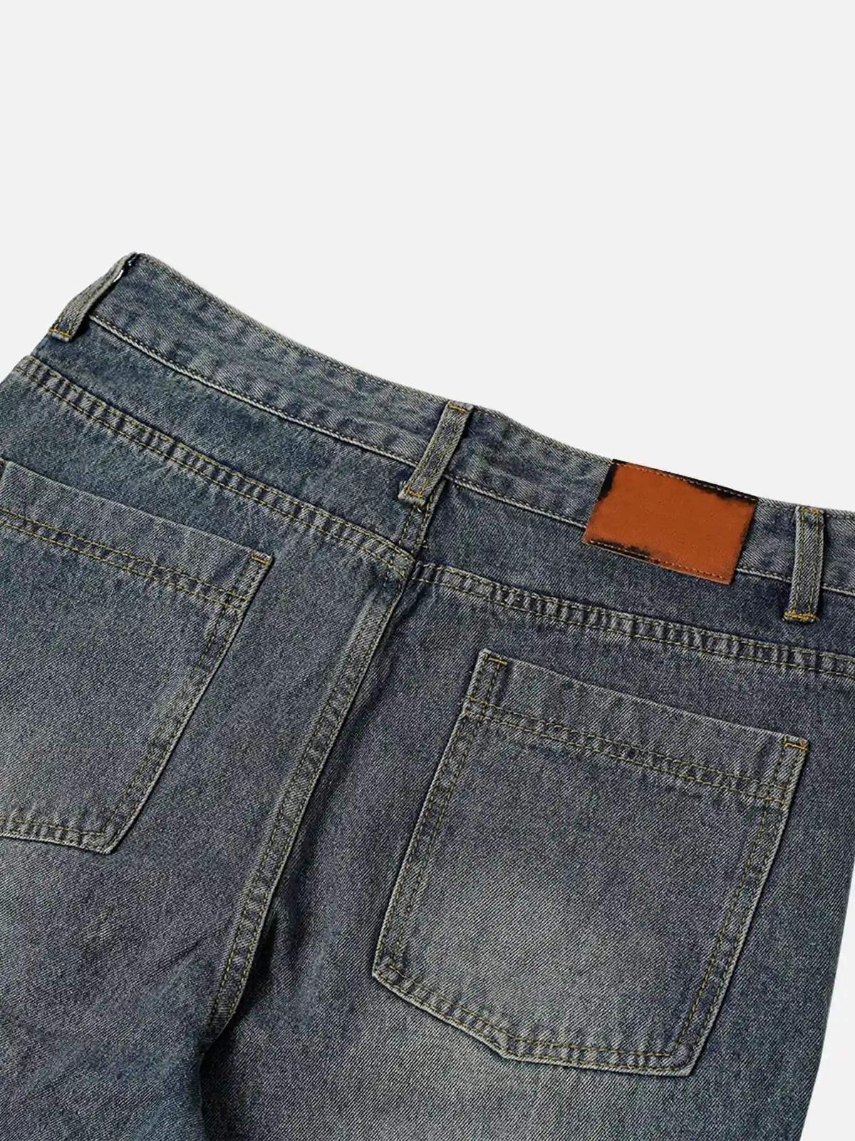 Concert Outfit American Street Style Washed Distressed Jeans Concert Outfit American Street Style Washed Distressed Jeans