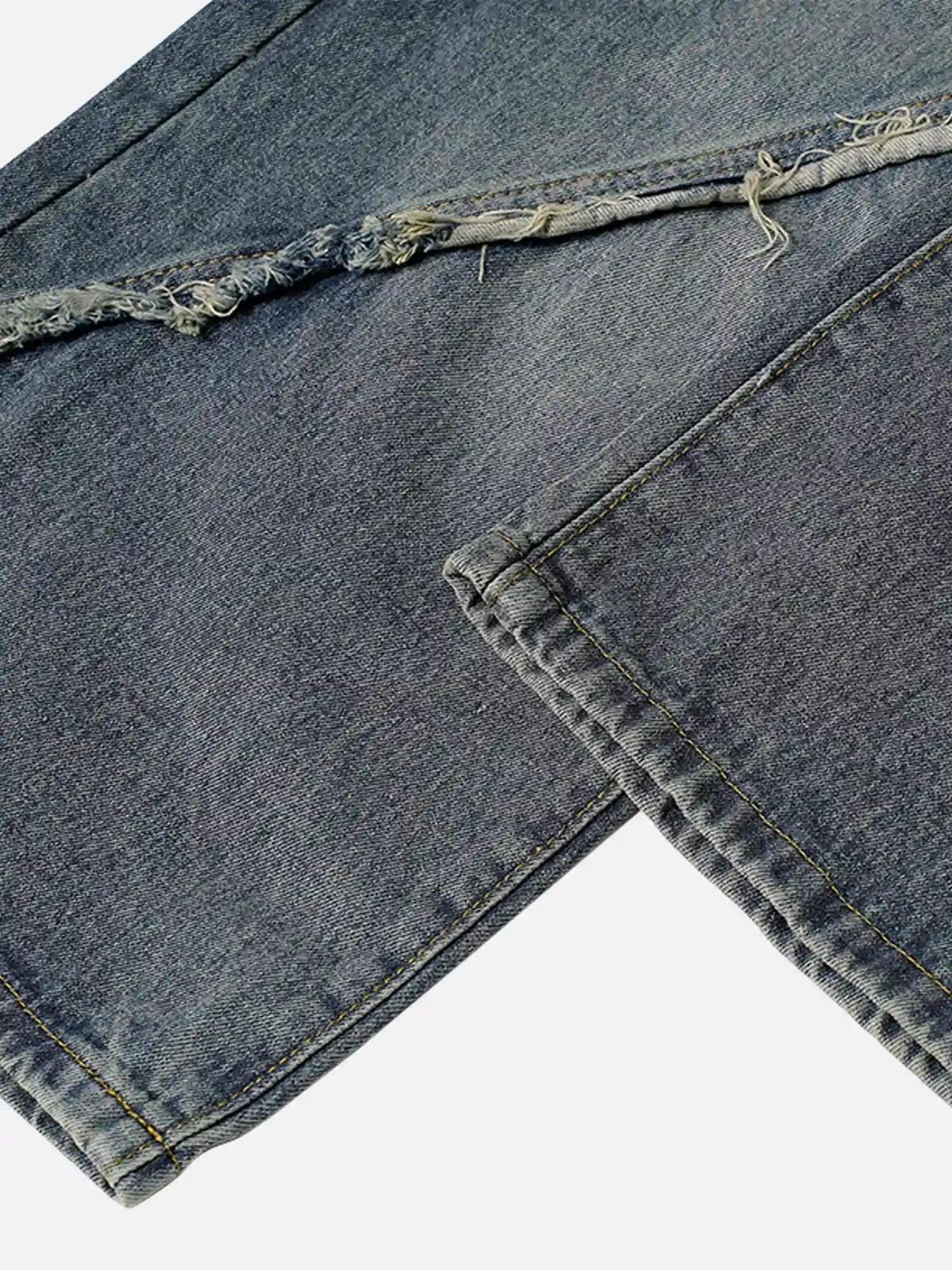 Concert Outfit American Street Style Washed Distressed Jeans Concert Outfit American Street Style Washed Distressed Jeans