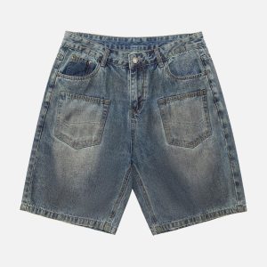 Concert Outfit American Street Style Washed Distressed Shorts