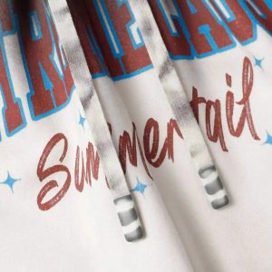 Concert Outfit American Style Distressed Gradient Print Shorts