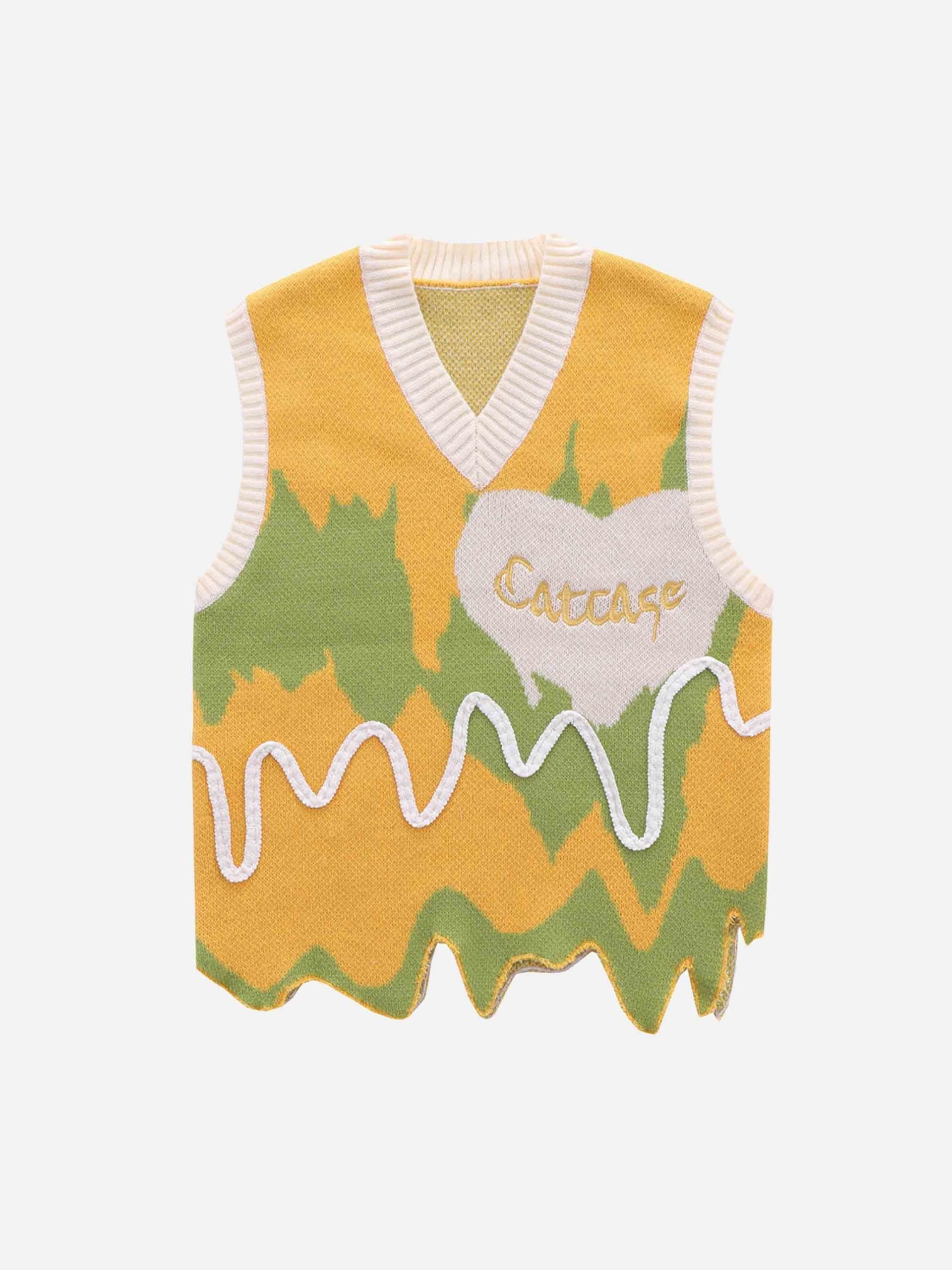 Concert Outfit American Style Graffiti Love Sweater Vest Concert Outfit American Style Graffiti Love Sweater Vest